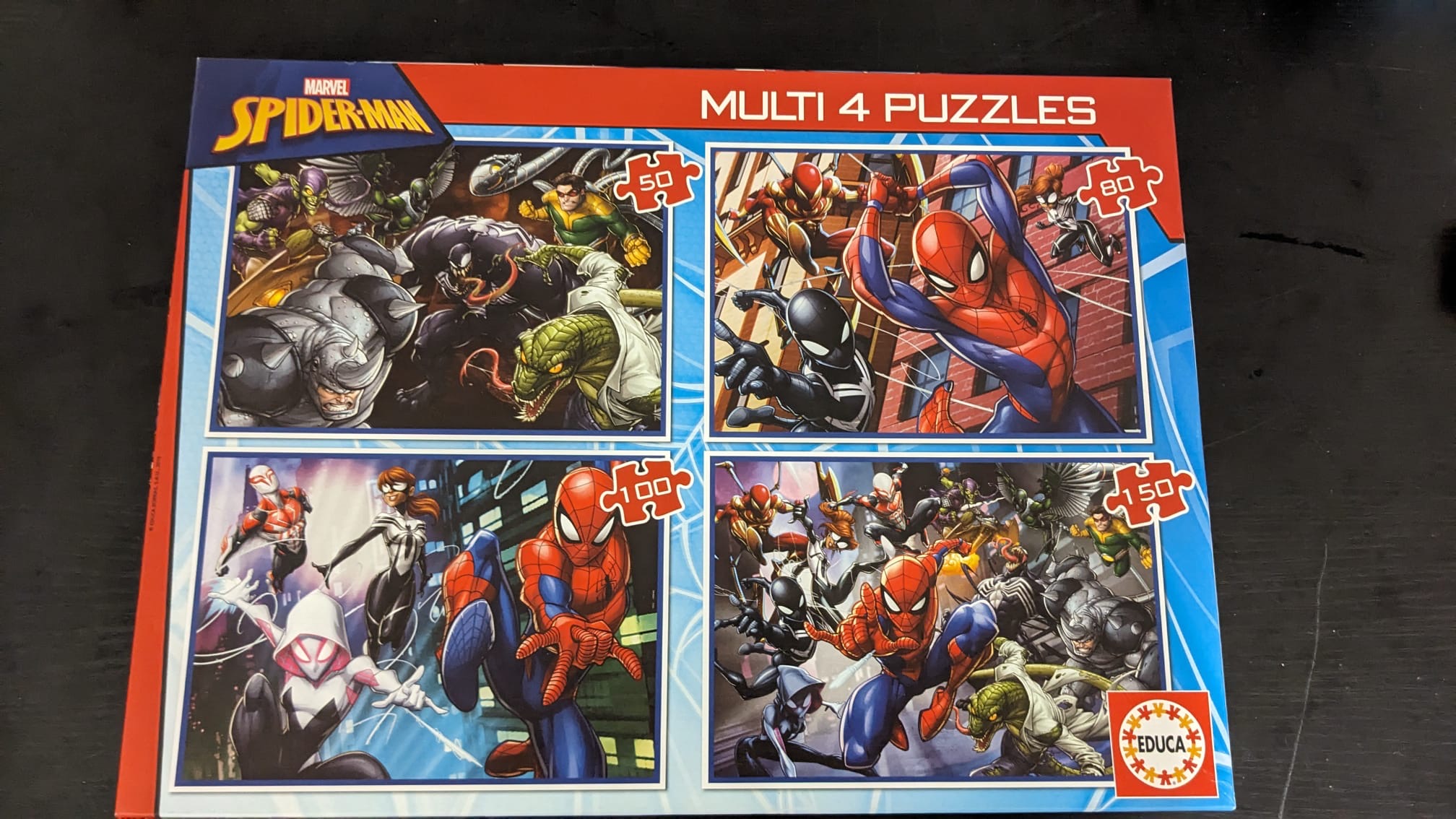 photo de Boîte de 4 puzzles Spiderman Marvel